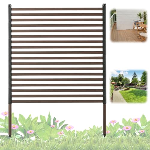 FASDRESS 4 Ft Metal Outdoor Privacy Screen for Outside Patio Garden Backyard, PE-Coating Steel Pipes Privacy Fence, Hidden Fence Panels