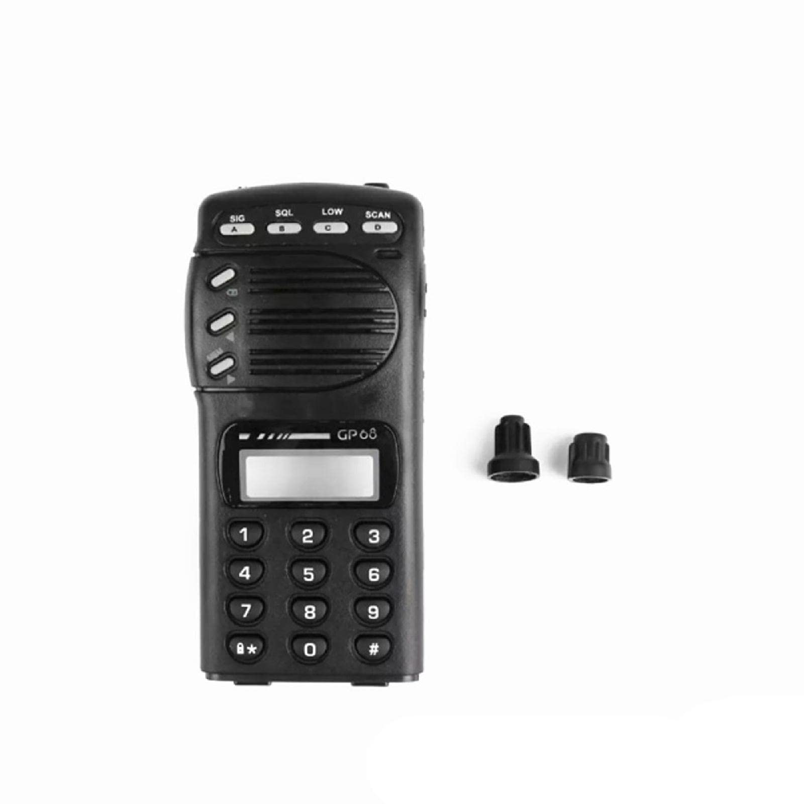 TECKEEN Black Radio Front Housing Outer Case Cover Shell for Motorola GP68 Walkie Talkie GP68