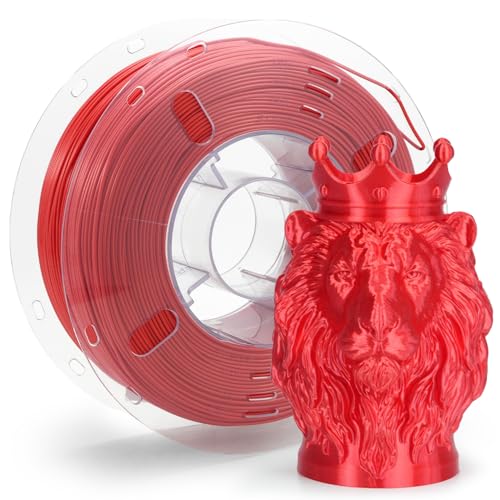 Image of VOXELAB Silk+ PLA Filament 1.75mm, Shiny Chrome-Like Finish with Enhanced Layer Adhesion, 1kg (2.2lbs) for Most FDM 3D Printers, Smooth & Flawless Printing(Red)