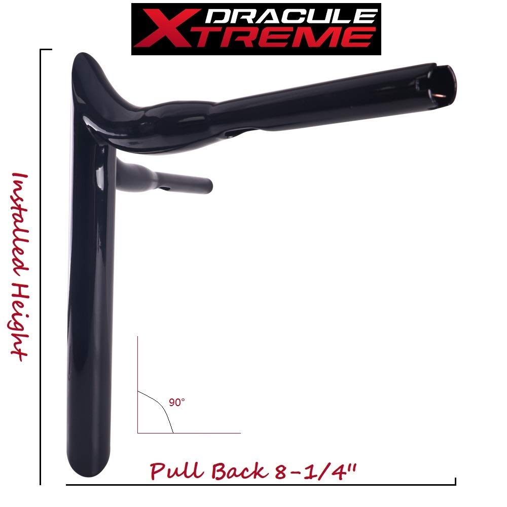 DraculeXtreme Massive 1 1/2 Inch Ape Hangers Handlebars, 12 Inch Black