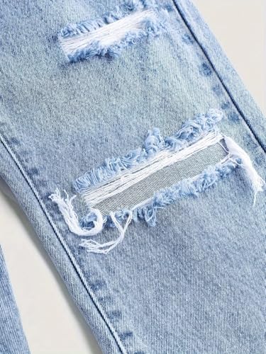 Girl's Baggy Wide Leg Jeans Zipper Fly Elastic High Waist Y2K Trendy Denim Pants3