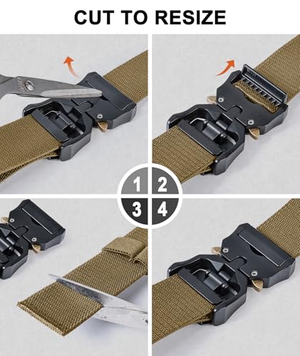 Image of BULLIANT Men Stretch Tactical Web Belt MultiPack 1.5 inch-Adjustable Fit | Smooth Sliding for Micro Fit - Tailored for Exact Size-Holeless for Golf Jeans or Casual