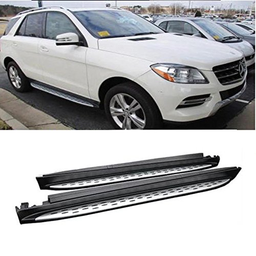 VioGi 2pcs New OE Style Silver Aluminum Side Step Nerf Bars Running Boards + Necessary Mounting Hardware For 06-11 Benz ML-Class (W164)