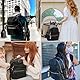 MISS FONG Wickelrucksack Wickeltasche Rucksack Leder, Große Kapazität Baby Wickelrucksack mit Reiseflaschen Schlüsselbund, Schlüsselbundflaschen, Wickelunterlage und Kinderwagen Haken-Schwarz