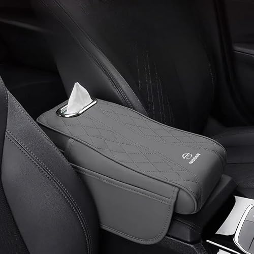 日産 車の アームレストボックスパット【新型2in1&多機能収納】コンソールボックスマット センター エクストレイル セレナ エルグランド ブルーバード ティアナ キックス ディズ ノート 車用アームレストカバー ティッシュボックス 収納袋付き 多機能 車