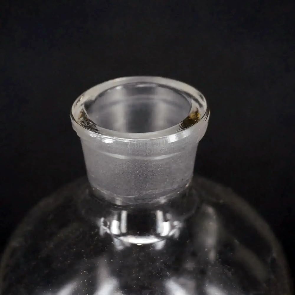 Cristalería de Laboratorio Botella de vidrio for reactivos de 1000 ml con tapón de vidrio esmerilado, boca estrecha, transparente.