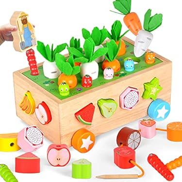 AMAZON - JUZBOT Montessori Toys Wooden Educational Learning Toys for 1 2 3 4 Year Old, Toddler Boy Girl Toy Gift Wood Preschool Fine Motor Skills Learning Games