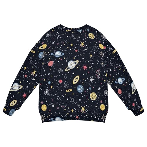 JUNZAN Space Stars Sky Cosmic Planet Little Girls Hoodie Sweatshirt Crewneck Hoodie for Boys Athletic 4T2