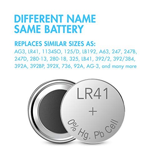 Tenergy 1.5 Volt Battery Button Cell Lr41, Ag3 Batteries Equivalent, Ideal For Thermometers, Watches, Laser Pointers, Small Toys, Portable Electronics, And More - 20 Pack #TOP3