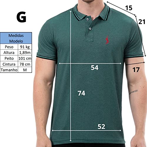 Camisa Polo Masculina Básica Piquet Viscose Dry John Pull