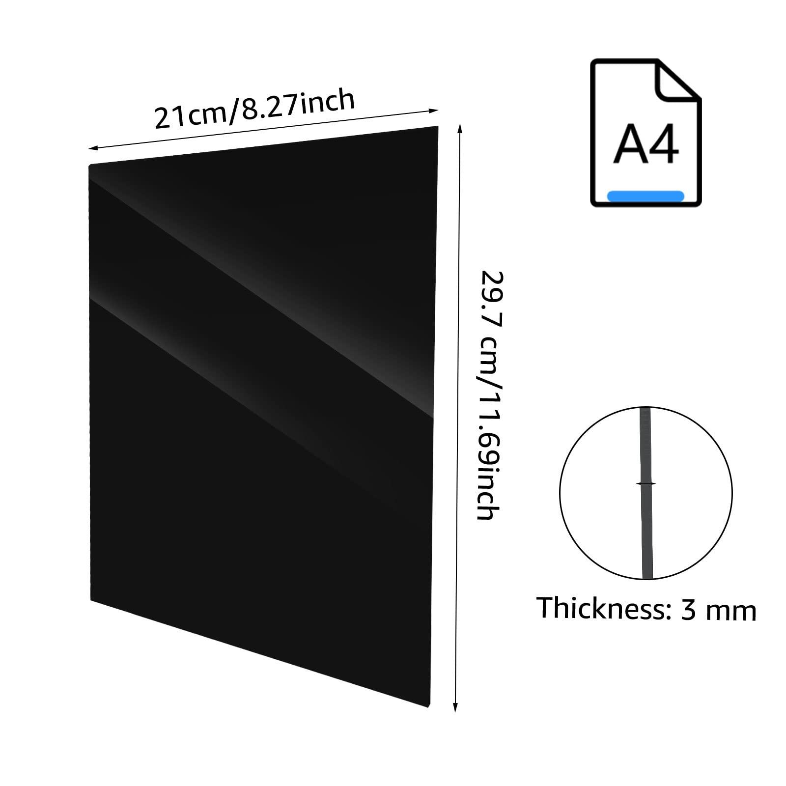 3 Inch Clear Acrylic Sheet Blank Acrylic Panel Display Board For Picture Frame Glass Replacement DIY Wedding Table Sign Painting - 15 - View #4