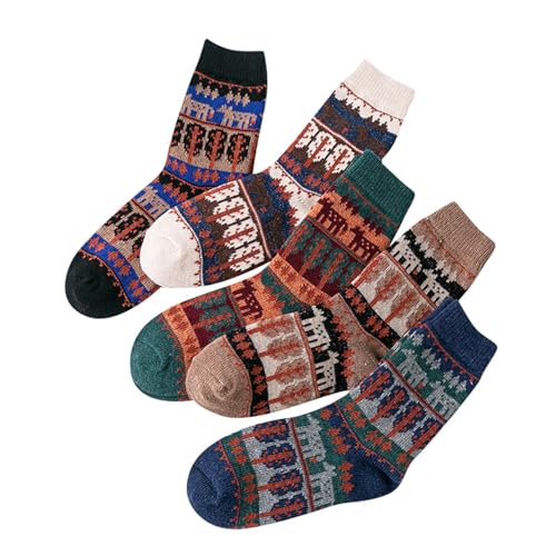 Chaussettes thermiques douces en maille jacquard haut de gamme pour l'hiver