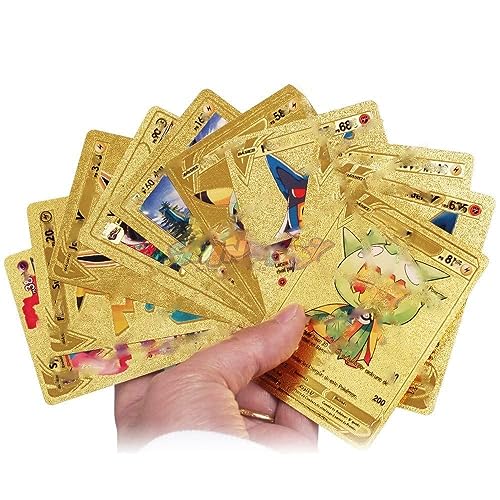 Image of VARIYA ENTERPRISE New Playing Cards | 55 Pcs Gold Foil Card | Assorted Cards TCG Deck Box | V Series Cards Vmax GX Rare Golden Cards and Common-Rare Mystery Card | Best Gift for Kids