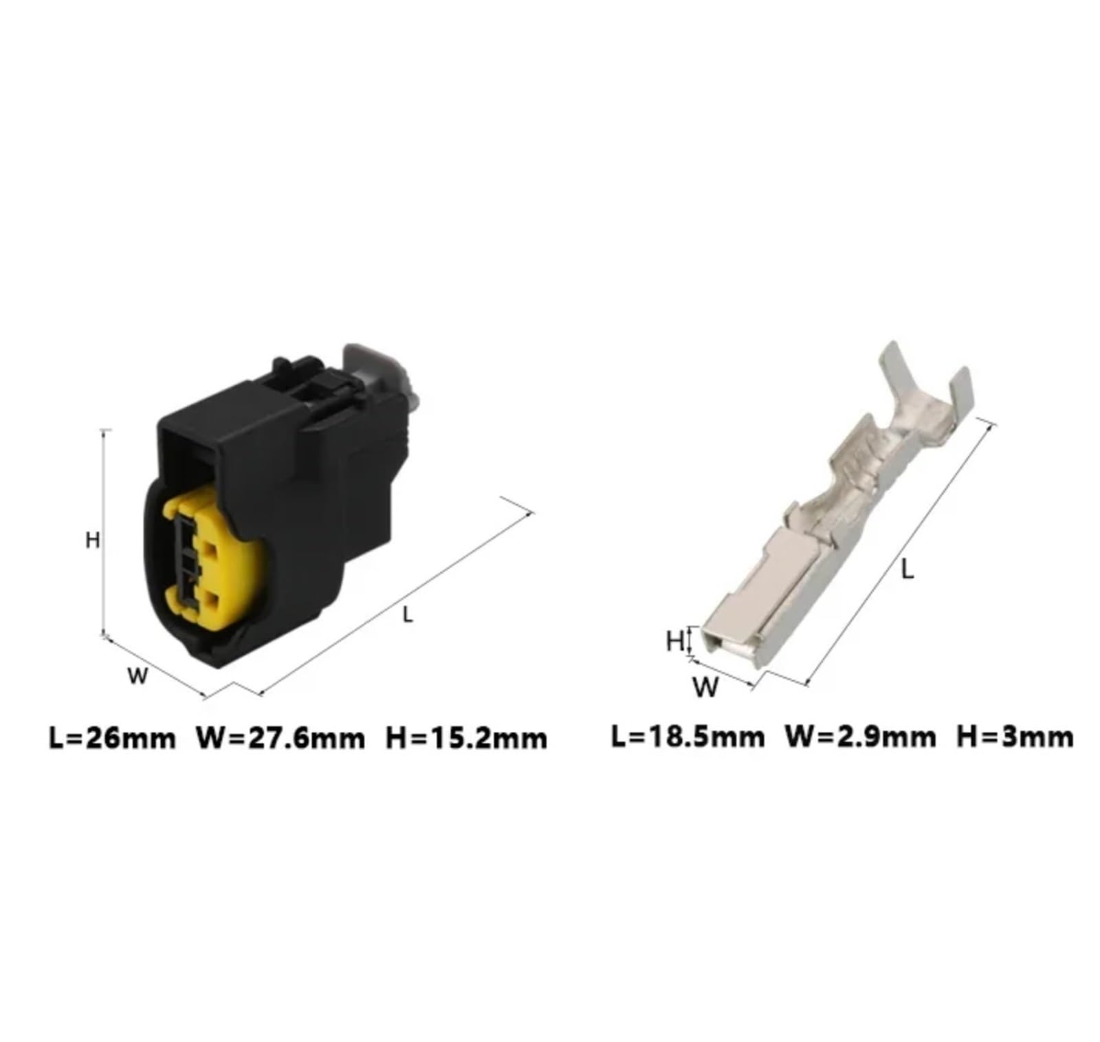 Compatible Con Hyundai 49093-0211 Cable Reparación Conector Encendido Bobina Encendido Precableado 2 Pines Hembra Reemplazo Conector Conector