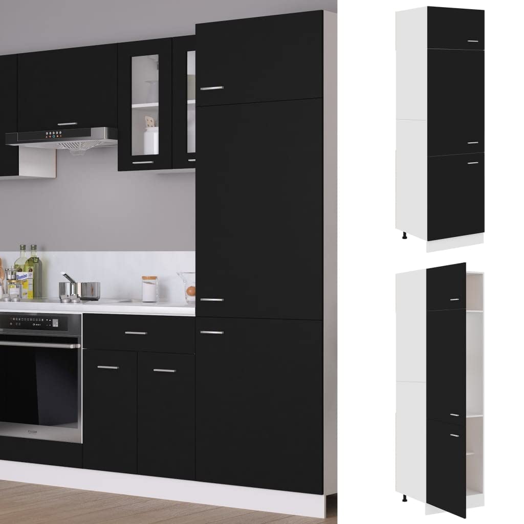 vidaXL Armario frigorífico Lyon Negro 60x57x207 cm de Madera de ingeniería