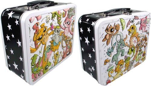 Joe Ledbetter Caja de almuerzo de lata con collage de criaturas