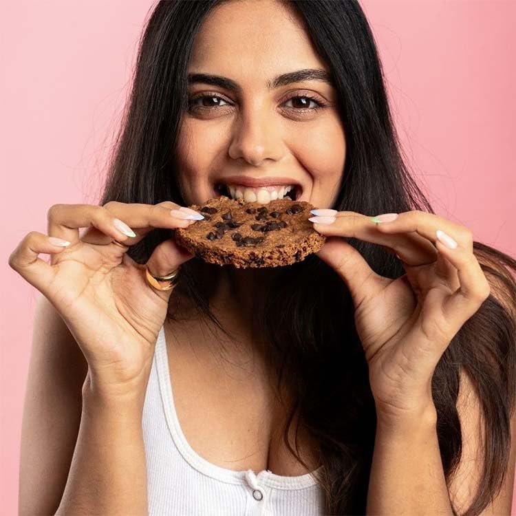 Image of Chuckle Dark Matter Dark Choco Chunks Cookies | Gluten Free Oats & Cocoa Chocolate | No Maida No Palm Oil Jaggery Sweetened | Gluten Free Chocolate Cookies with Flax & Sunflower Seeds | 200g (4 x 50g)