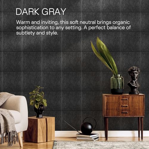 Image of MaxGear Felt Bulletin Board 36 inch x 24 inch, Dark Gray Felt Wall Tiles Push Pins