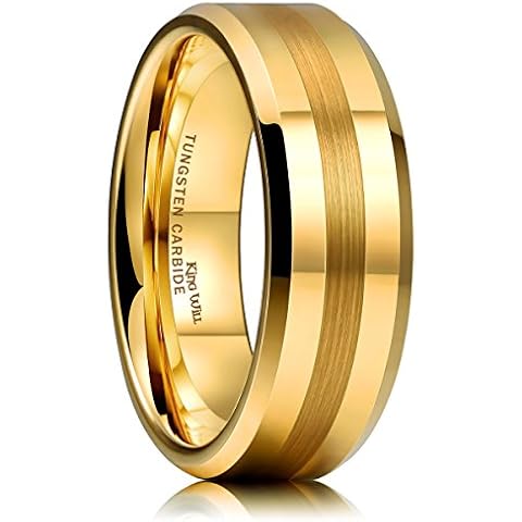 King Will 8mm Gold Tungsten Carbide Ring Cover