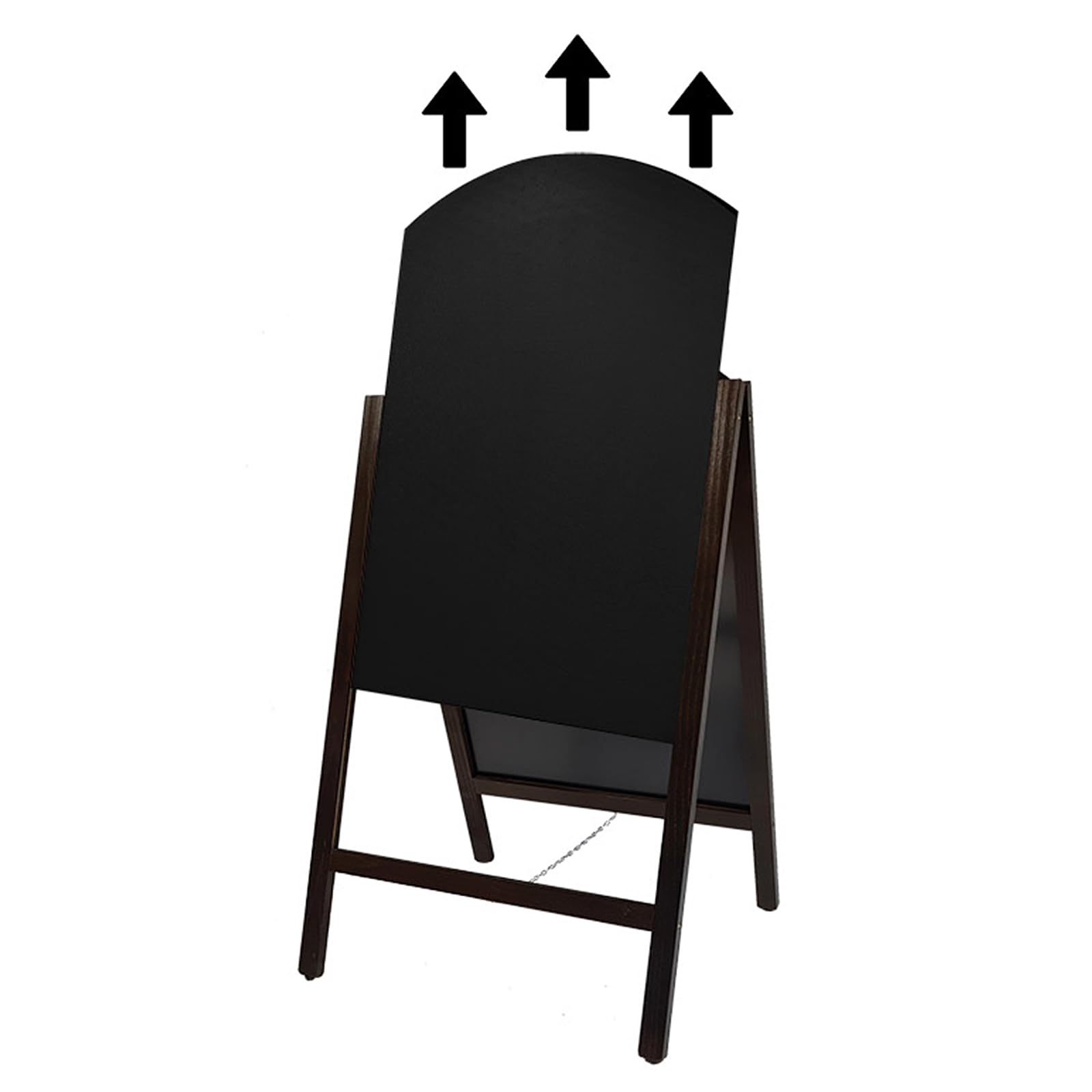 Dwustronny potykacz reklamowy 100 x 60 cm, wodoodporny drewniany stojak z wyjmowaną tablicą kredową i własnym logo lub grafiką