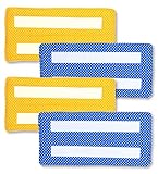 Xanitize Reusable Wet Mop Pads for Swiffer Wet Jet, Washable Cotton Eco-Friendly Refill Replacement Mop Pads for Wet Floor Mopping (Yellow & Blue Dots)