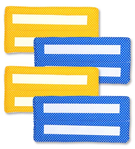 Xanitize Reusable Wet Mop Pads for Swiffer Wet Jet, Washable Cotton Eco-Friendly Refill Replacement Mop Pads for Wet Floor Mopping (Yellow & Blue Dots)