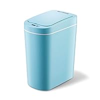 Vista 9 de Cesta de basura de 1.8 galones, impermeable, pequeño cubo de basura de plástico estrecho para baño, bote de basura sin contacto, funciona con 2