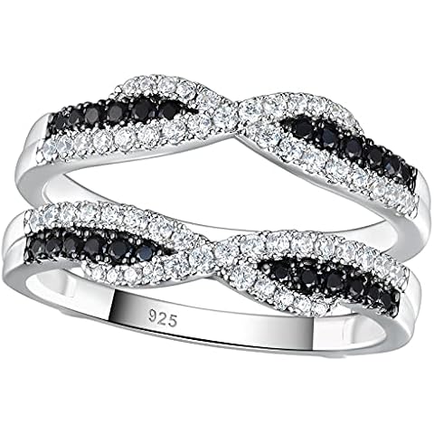 SHELOVES Ring Enhancer for Engagement Rings Black White Cubic Zirconia Wedding Bands 925 Sterling Silver Sz 7 Cover