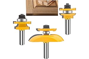 OLETBE 1/2 Inch Shank Round-Over Cove Raised Panel Cabinet Door Rail and...