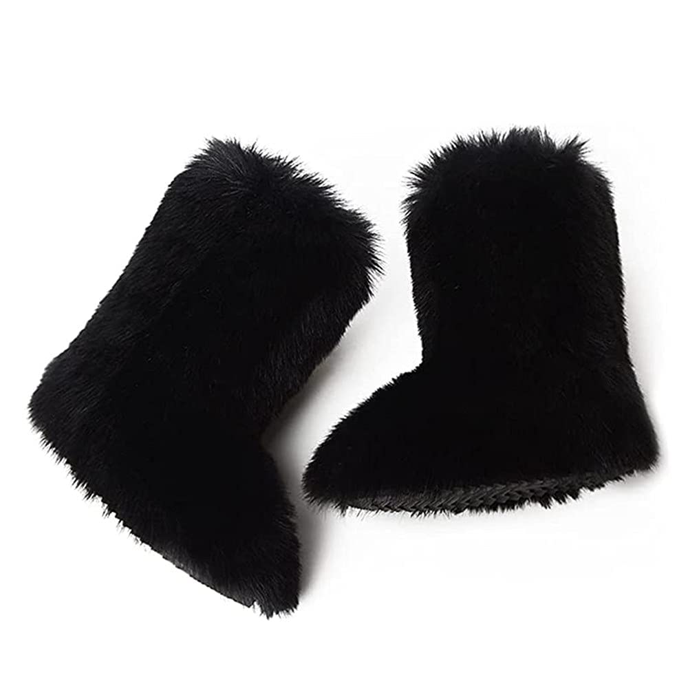 BININBOX Damen Winter Stiefel Warm Boots Gefüttert Boots Fell Pelz Schnee Stiefel