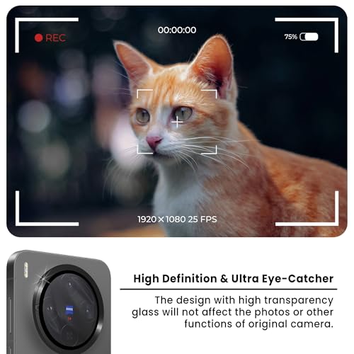 Image of FIRST MART Black Camera Ring Guard Protector for Vivo X300 | Tempered Glass with Metal Alloy Rings, HD Clear, Scratch Resistant, Case-Friendly | Pack of 1