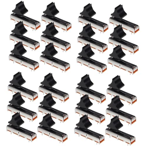 Vaguelly 24piezas Potenciómetros Electrónicos Lineales Deslizantes Bk Para Mezcladores y De Sonido Reemplazo De Potenciómetros De Audio Estéreo