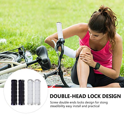 CLISPEED 2 Pares de Apertos de Bicicleta de Borracha Macia Antiderrapante Capa de Pega de Bicicleta