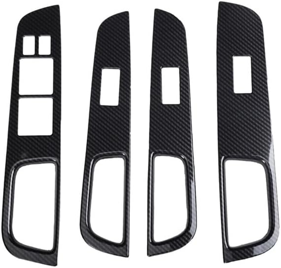 Car Trim Sticker Protector Car Carbon Fiber Window Glass Lift Button Switch Cover Trim Door Armrest Panel, for Nissan, for Tiida RHD 2005-2010
