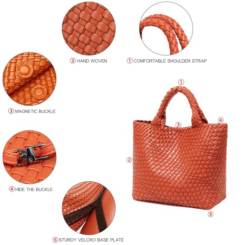 Image of JINMANXUE Fashion Woven Bag Shopper Bag Travel Handbags and Purses Women Tote Bag Large Capacity Shoulder Bags