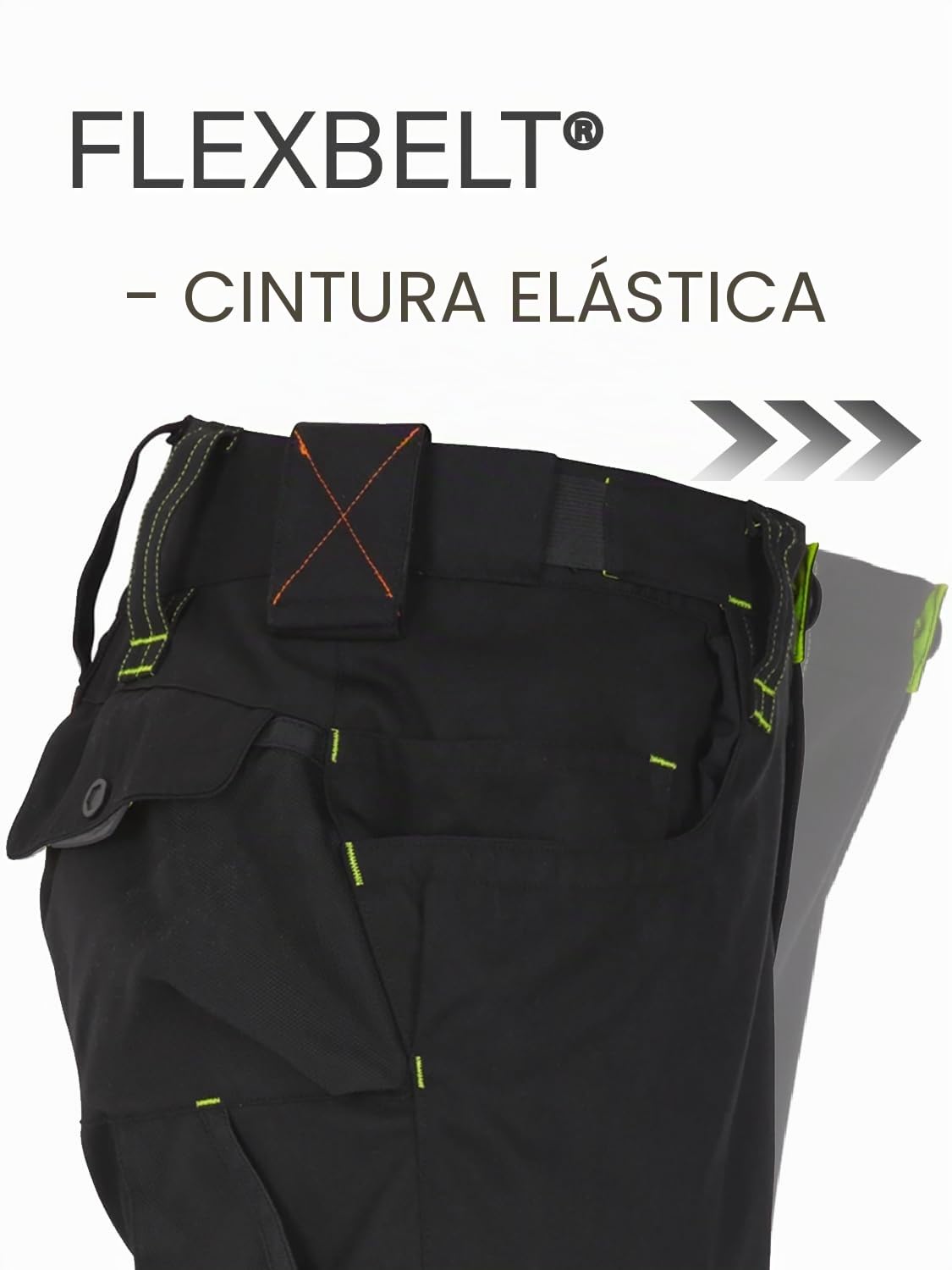 Engelbert Strauss 65511 e.s.Motion 2020 - Pantalones de Trabajo de Calidad, (Negro/Amarillo), 54