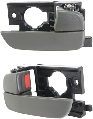 Para Hyundai Accent 2006 07 08 09 10 2011 Manija de puerta lado del conductor y del pasajero  Par  Trasera  Interior gris  Marrón  Con botón de