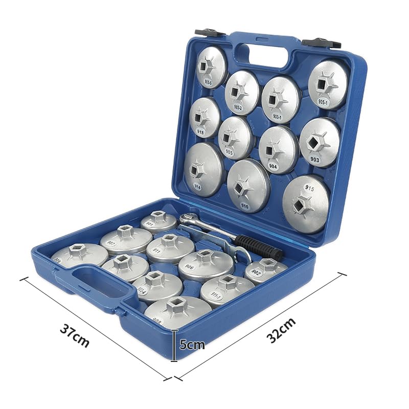 LANTUS Coffret de Cloches Clé à capuchon de retrait du filtre à huile Ensemble de douilles de garage Outil de garage de retrait automobile-23 Pièces
