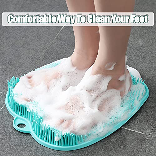 Image of mwellewm Shower Foot Scrubber Massager Cleaner,Acupressure Mat With Non-Slip Suction Cups,Improve Circulation,Exfoliation,Acupressure Massage Mat,Foot Cleanerand Reduce Feet Pain