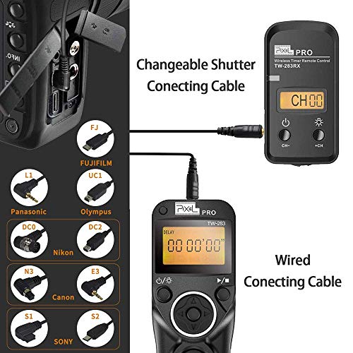 Wireless Shutter Release For Canon, Pixel Tw-283 E3/N3 Wireless Remote Control Timer Shutter Release Cable For Canon Eos R Eos R5 R6 R3 1300D 1100D760D 70D 80D 90D 5D Iv Iii 1D 6D 7D Fujifilm Gfx50R #TOP4