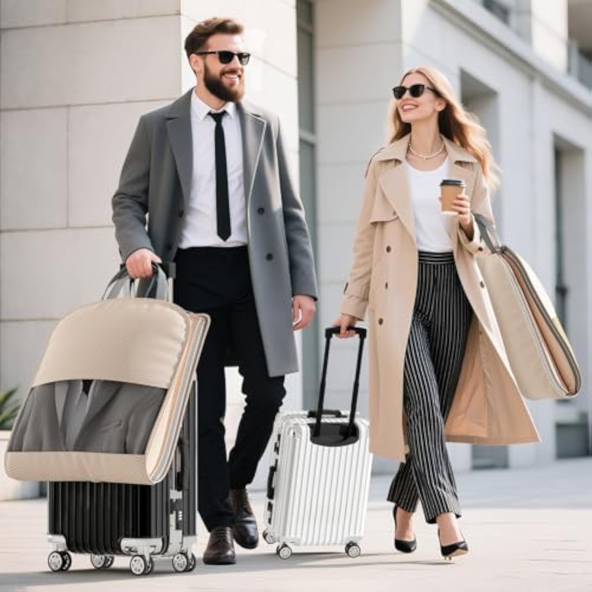 4 Pack 43" Space Saving Garment Bags for Hanging Clothes