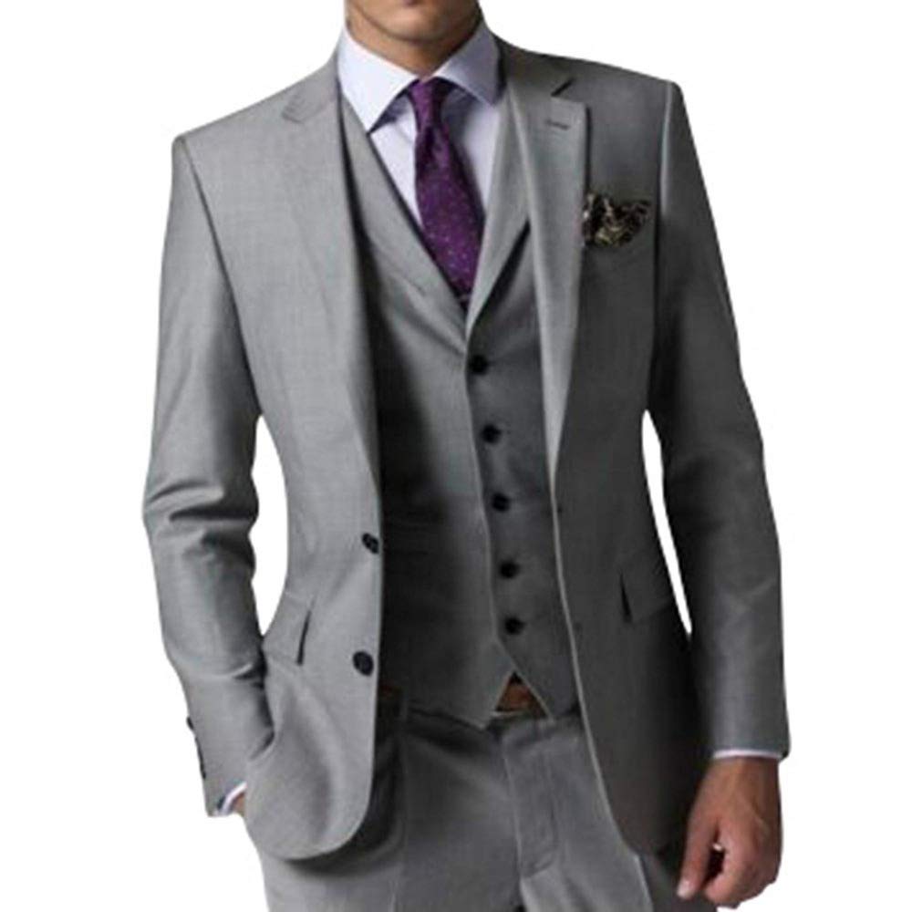 HOTK Uomo Abito da Cerimonia Uomo Slim Fit 3 Pezzi Slim Fit da Uomo a Due Bottoni