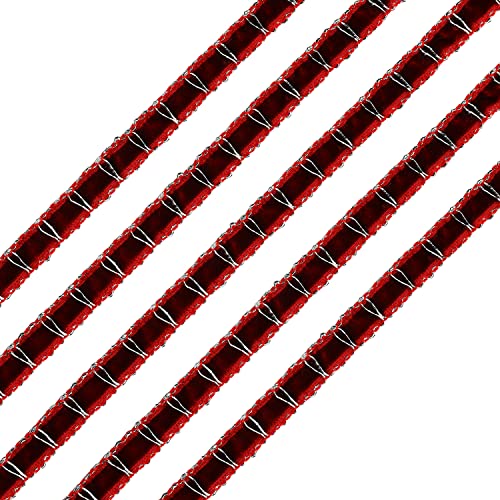 10Yards 8Mm/0.31 Inch Gimp Braid Trim Wide Fabric Decorative Lace Webbing For All Kinds Of Sewn Garments, Curtains, Sewing And Diy Crafts Lamps Furniture Decoration (Red-8Mm） #TOP20