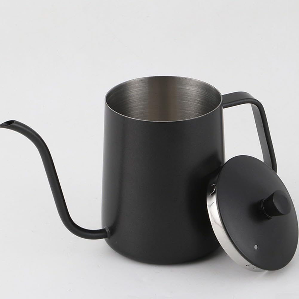 Cafeteras de goteo manual, construcción de acero inoxidable, capacidad de 350 ml y 600 ml (negro 600 ml)