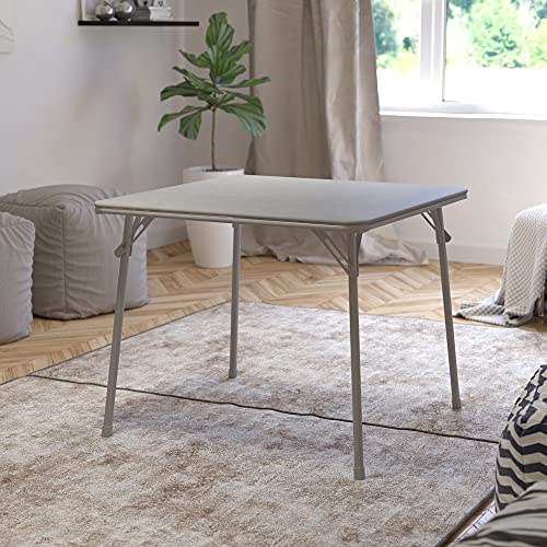 Flash Furniture Madelyn Folding Card Table - Gray Foldable Card Table Square - Portable Table With Collapsible Legs #TOP1