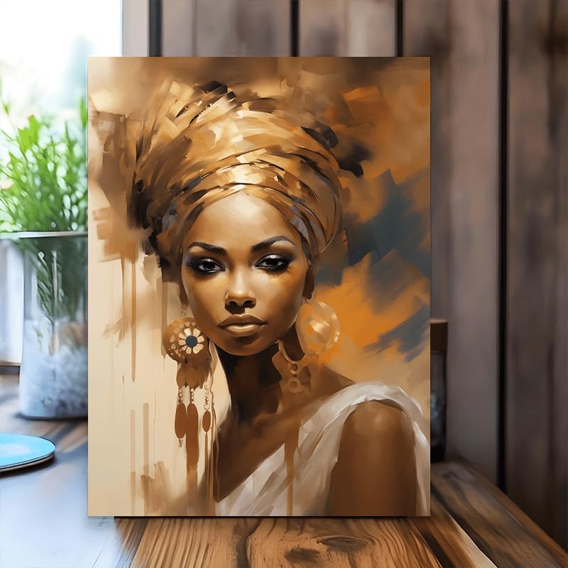 Peinture sur toile femme africaine Art Déco de salon