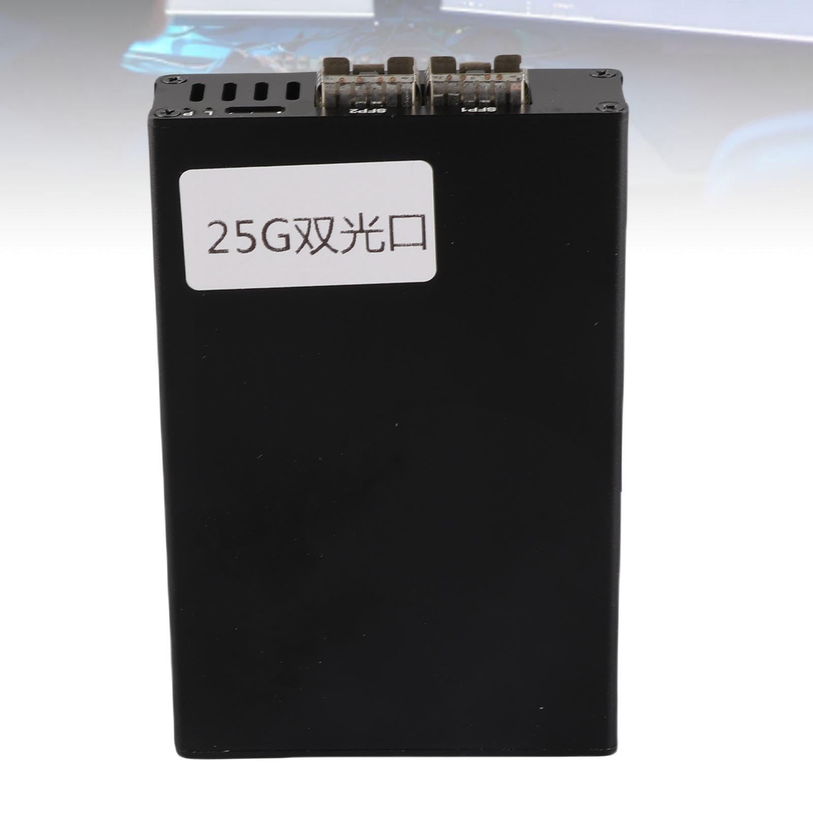 CHICIRIS Plug e Riproduzione in Lega in Alluminio di Scheda di Rete Ad Alta velocità per OS X, Scheda di Rete SFP Portatile System USB4 (Dual Port)