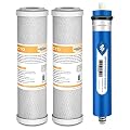 75 GPD FX12P and FX12M Replacement Filters Combo Pack for GE GXRM10RBL GXRM10G RO System, Reverse Osmosis Membrane and Carbon Filters Membrane Solutions