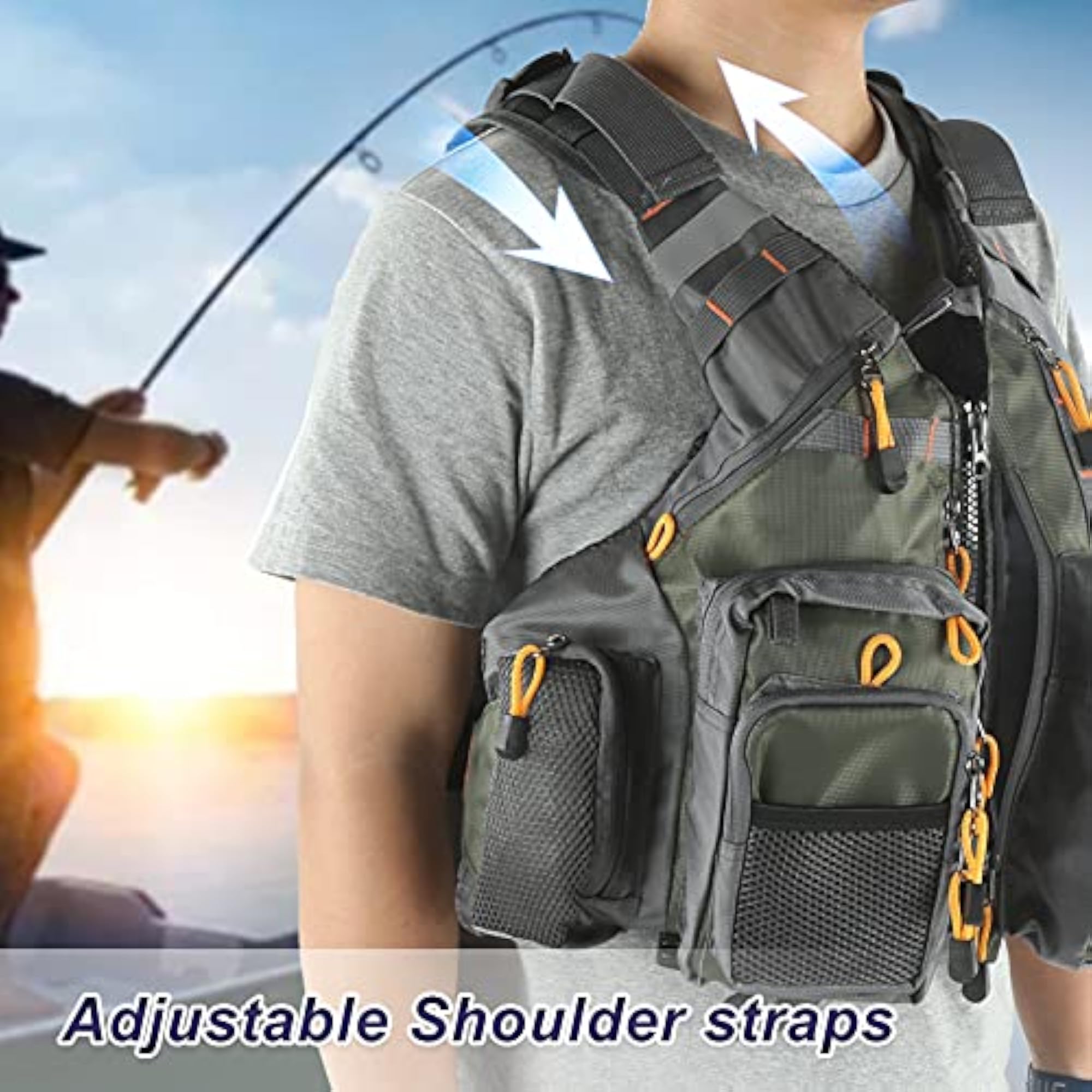 Fishing Vest, Lightweight Breathable Fishing Waistcoat