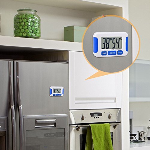 Timer Digital Cronômetro Imã Cozinha Treino Academia Luta 332 (Branco-Azul)